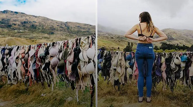 STRANGE- Women tying their ‘BRA’, thousands of undergarments are hanging here