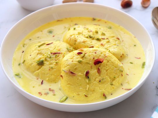mouth-watering Indian desserts (rasmalai)