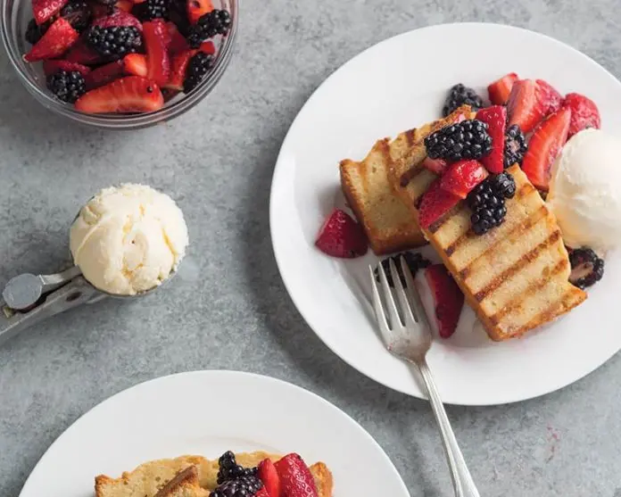 Grilled Pound Cake with Berries