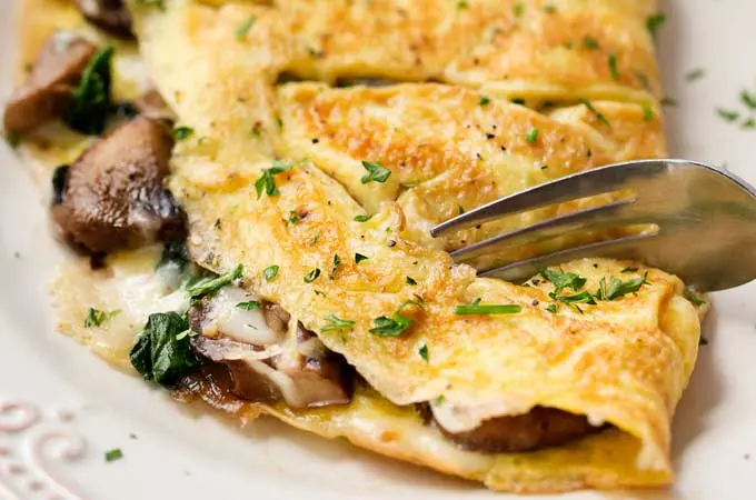 Spinach and Mushroom Omelet