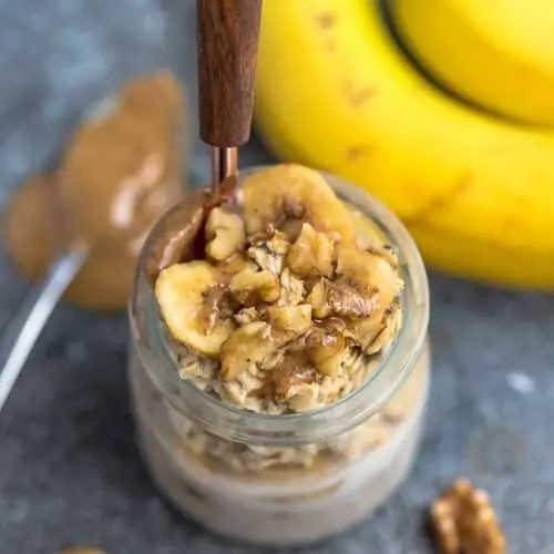 Walnut and Banana Overnight Oat 