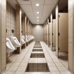 public toilet door gap
